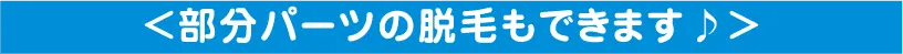 部分パーツの脱毛もできます