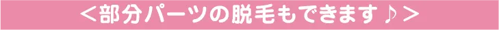＜部分パーツの脱毛もできます♪＞